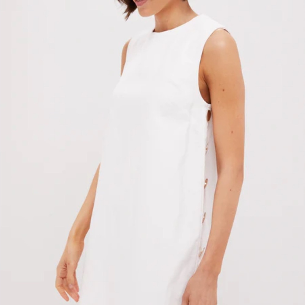 NWT Hyacinth House Tuckernuck White Twill Button Bitsy Dress Sz XS - Picture 3 of 11